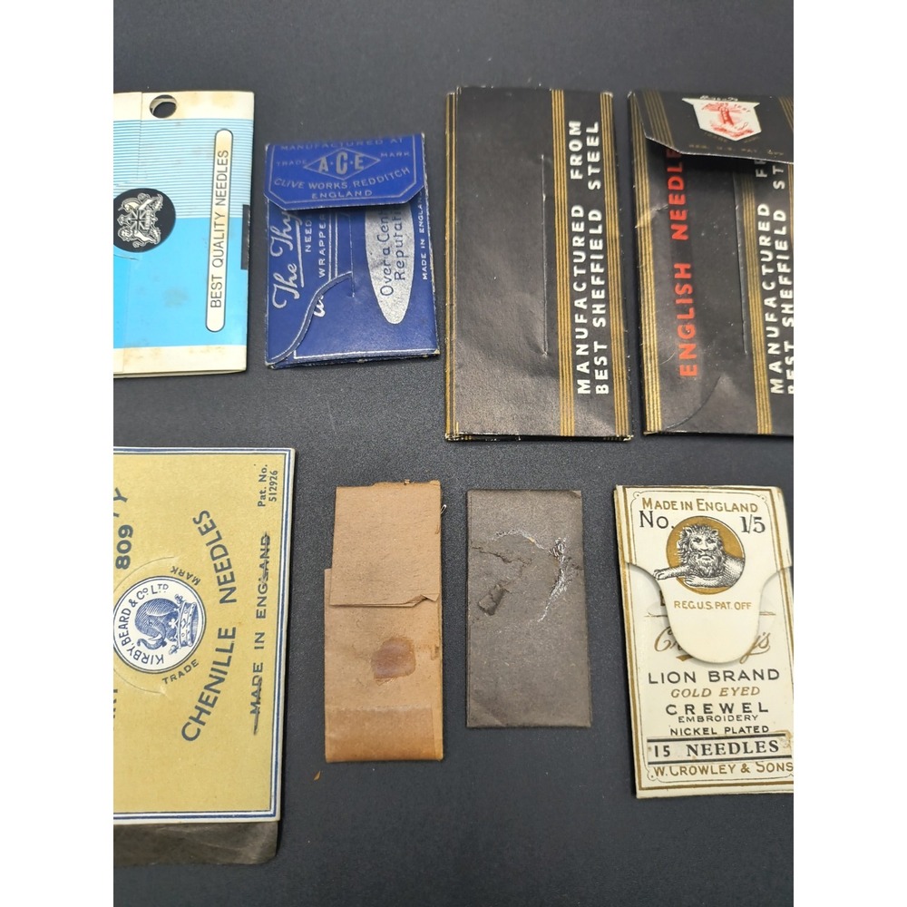 Vintage/Antique 1920s-1960s Sewing Needle Packets Lot of 12, England - Picture 7 of 8